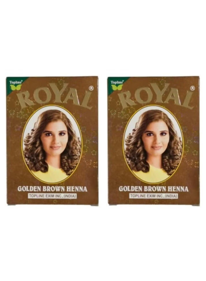 صبغة شعر بالحناء البني الذهبي، 60 غرام، قطعتان